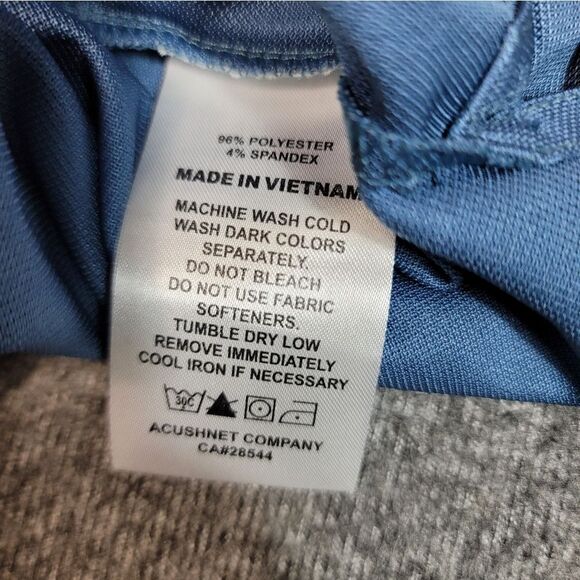 FootJoy Men's Golf Shirt Size L Blue Performance Polo With Pink Chest Pocket - Picture 12 of 13